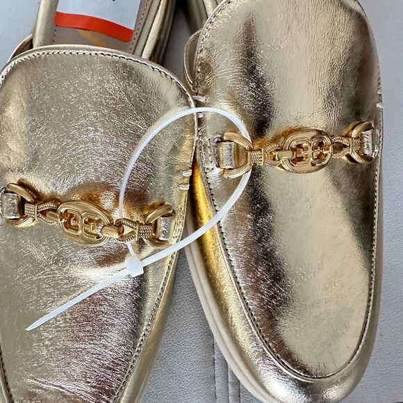 Sam Edelman KIRA BIT MULE AMBER GOLD LEATHER Gold Slip-On Loafers Sandals New - Picture 5 of 5